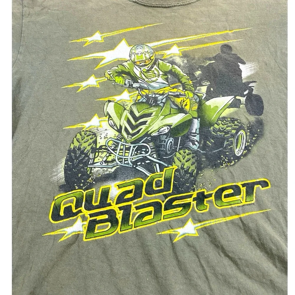 VTG Rudeboyz T-Shirt Youth X-Large Green Graphic Tee Quad Blaster Y2K Racing XL‎